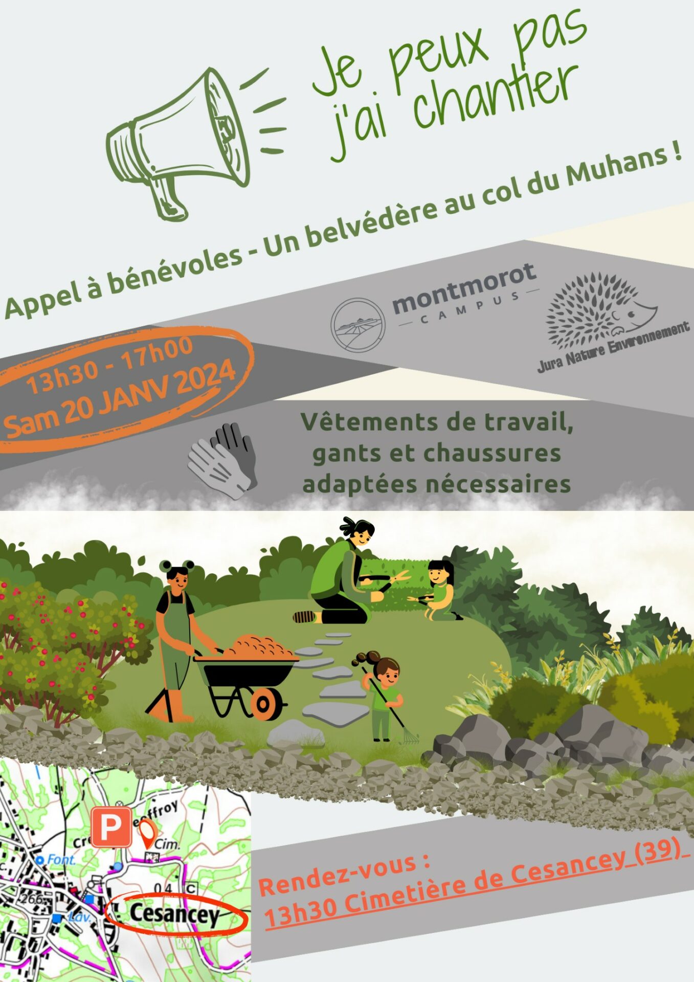 Chantier participatif : entretien de pelouses sèches et création d’un belvédère